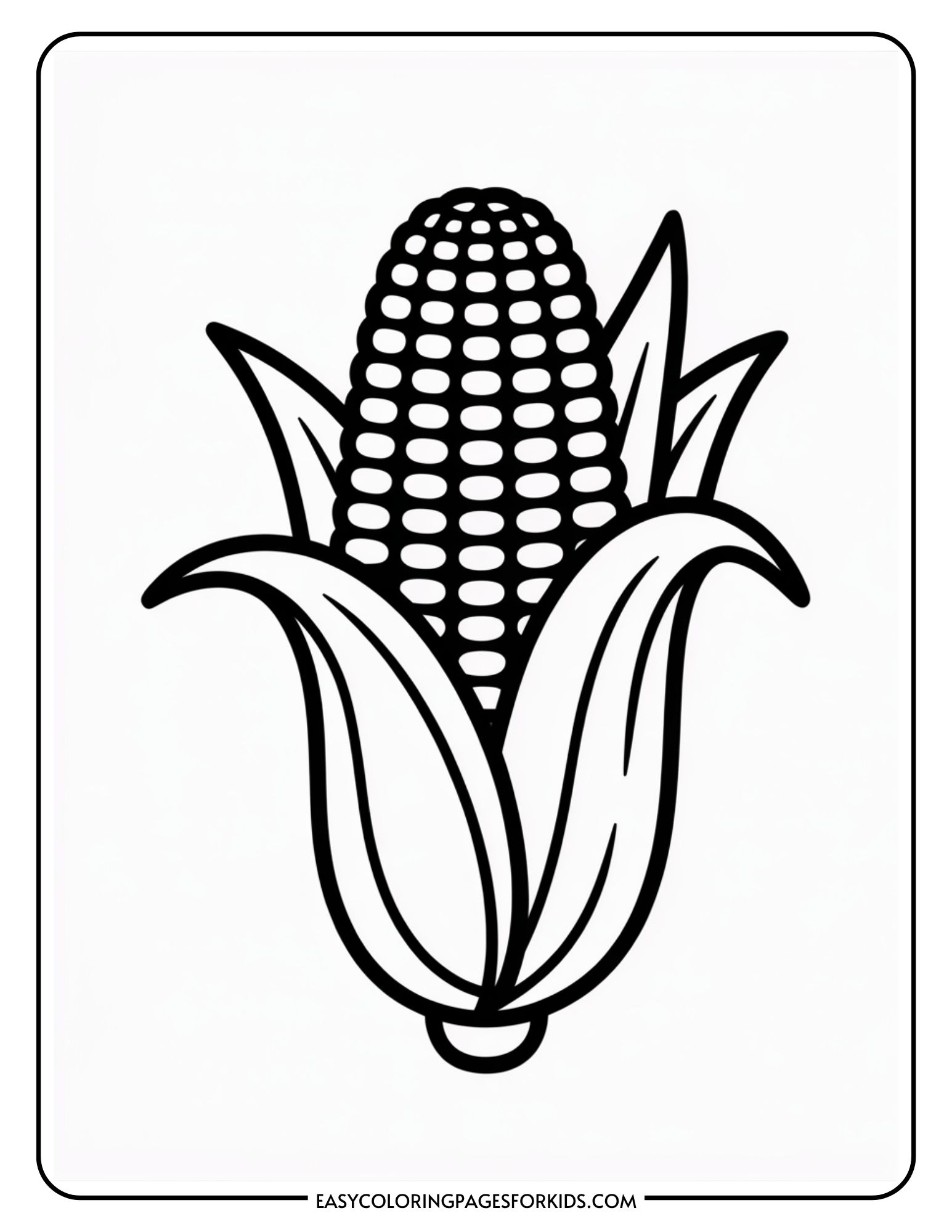 Corn on the Cob Coloring Page Ideas for Kids (7