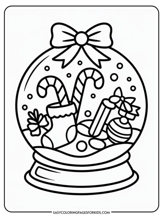 Christmas Coloring Pages Snow Globe (8 Sheets To Color)