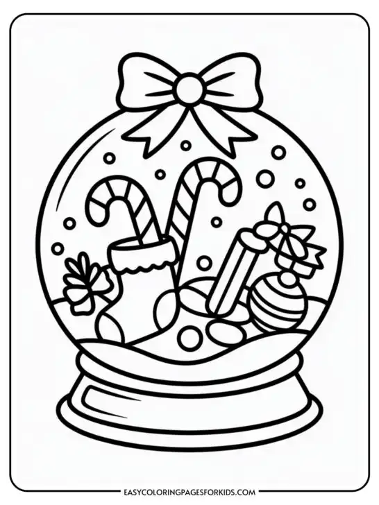 Christmas Coloring Pages Snow Globe (8 Sheets To Color)