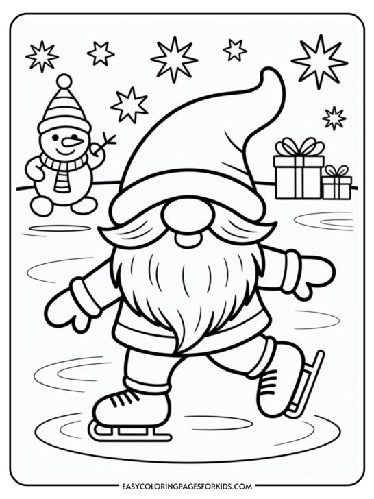 Christmas Gnome Coloring Page (8 Coloring Sheets)