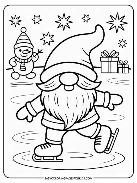 Christmas Gnome Coloring Page (8 Coloring Sheets)