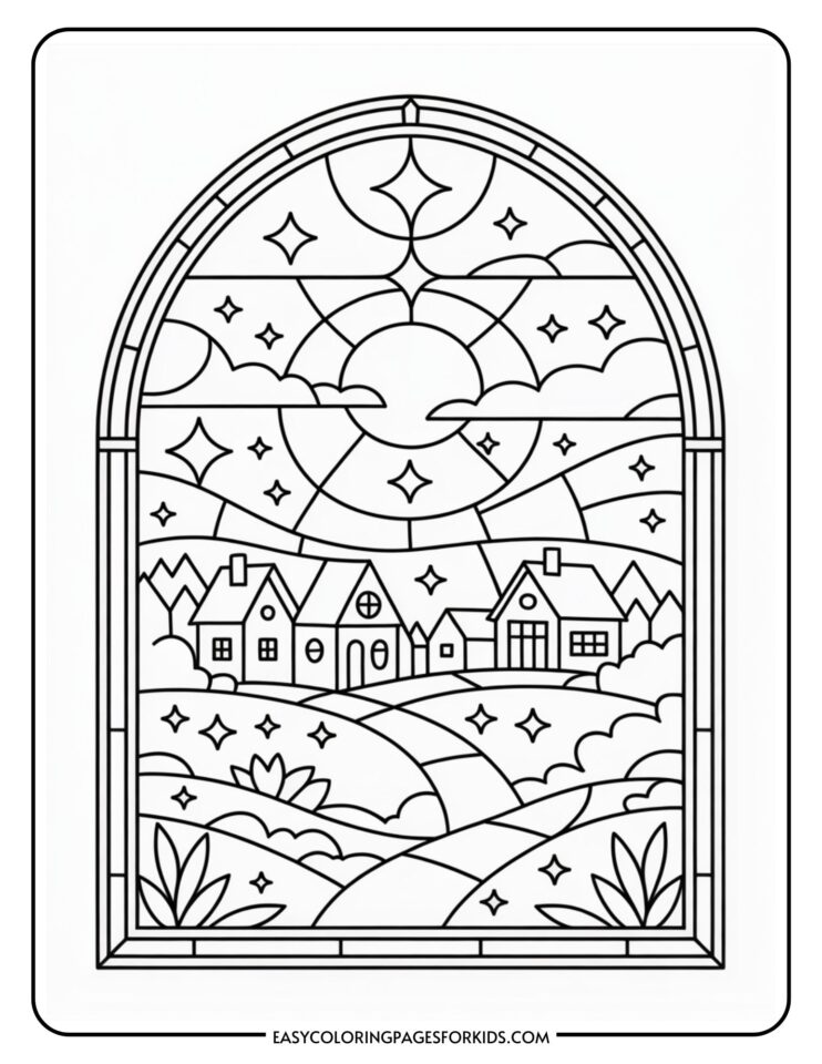 Christmas Stained Glass Coloring Pages (11 Pages To Color) - Easy ...