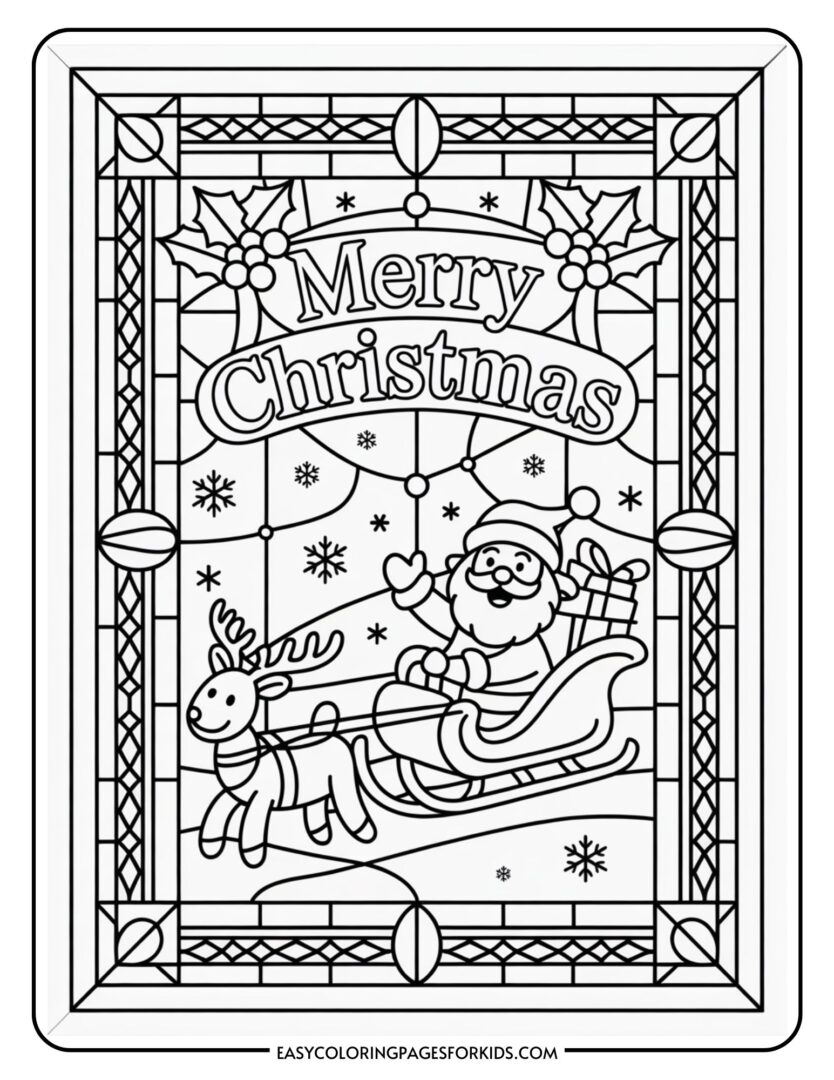Christmas Stained Glass Coloring Pages (11 Pages To Color) - Easy ...