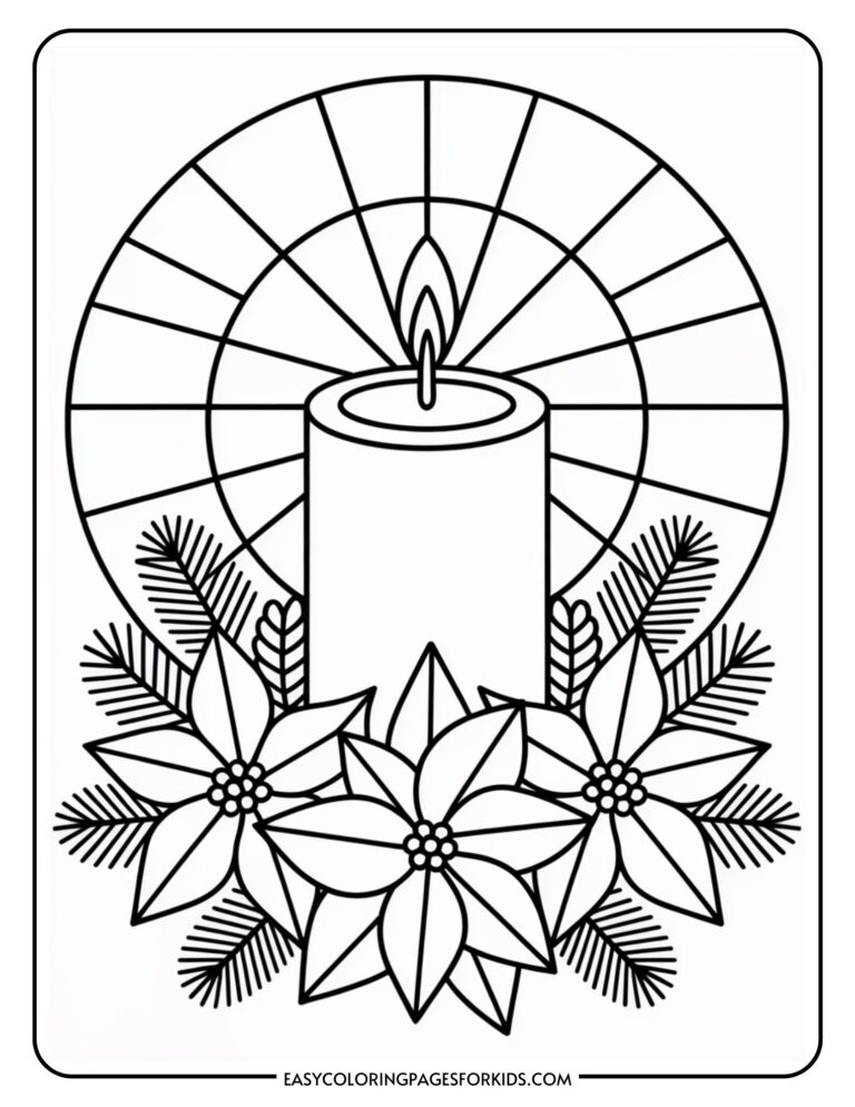 Christmas Stained Glass Coloring Pages (11 Pages To Color) - Easy ...