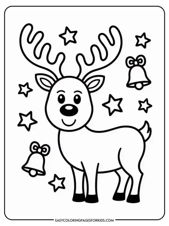 Easy Cute Christmas Coloring Pages (8 Sheets To Color)