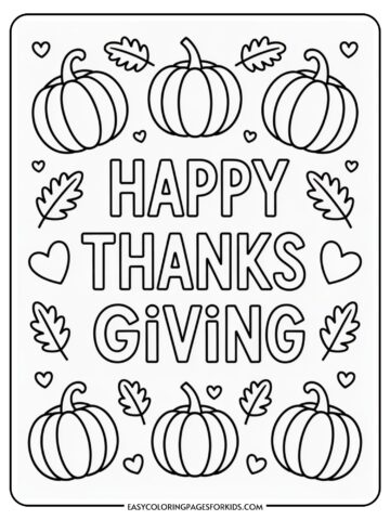 A black and white coloring page featuring the words 