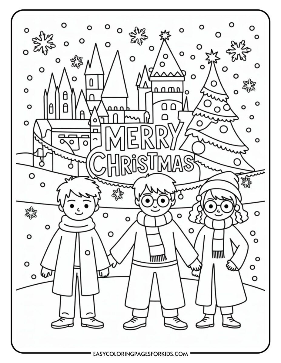 Harry Potter Christmas Coloring Pages (13 Pages To Print) - Easy ...