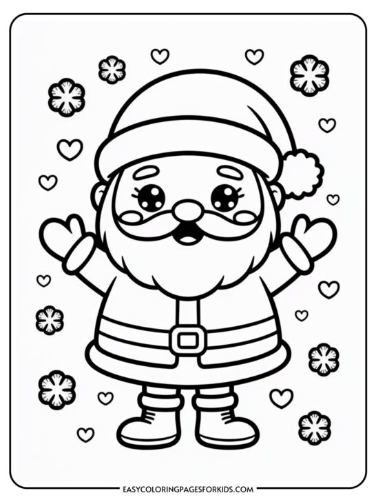 Kawaii Cute Christmas Coloring Pages (8 PDF Pages)