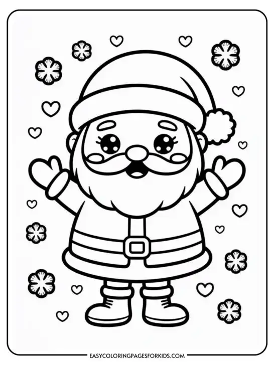 Kawaii Cute Christmas Coloring Pages (8 PDF Pages)