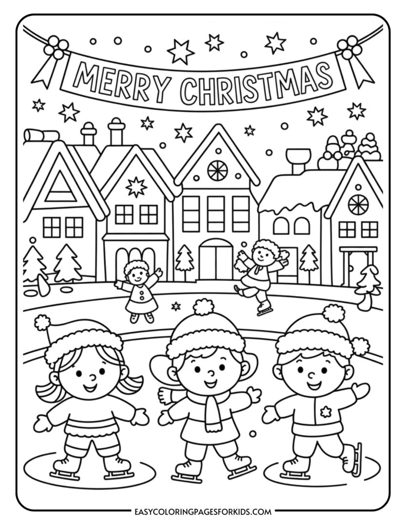 Merry Christmas Printable Coloring Pages (8 Pages To Print) - Easy ...