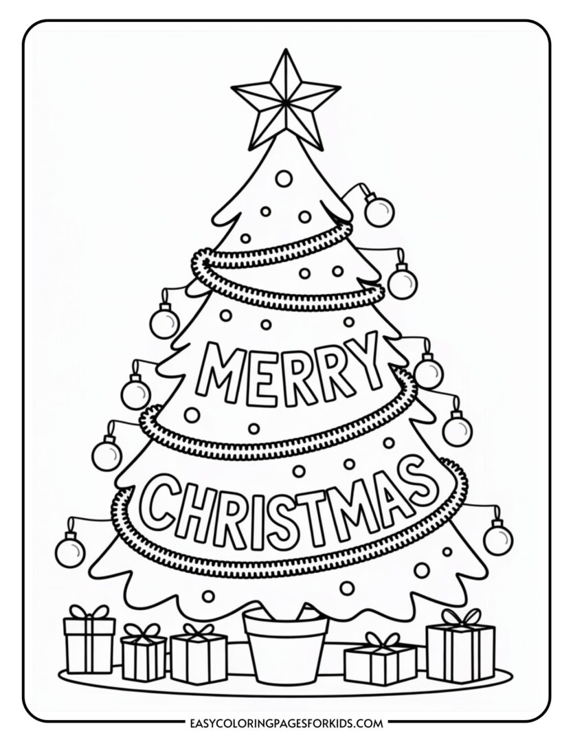 Merry Christmas Printable Coloring Pages (8 Pages To Print) - Easy ...