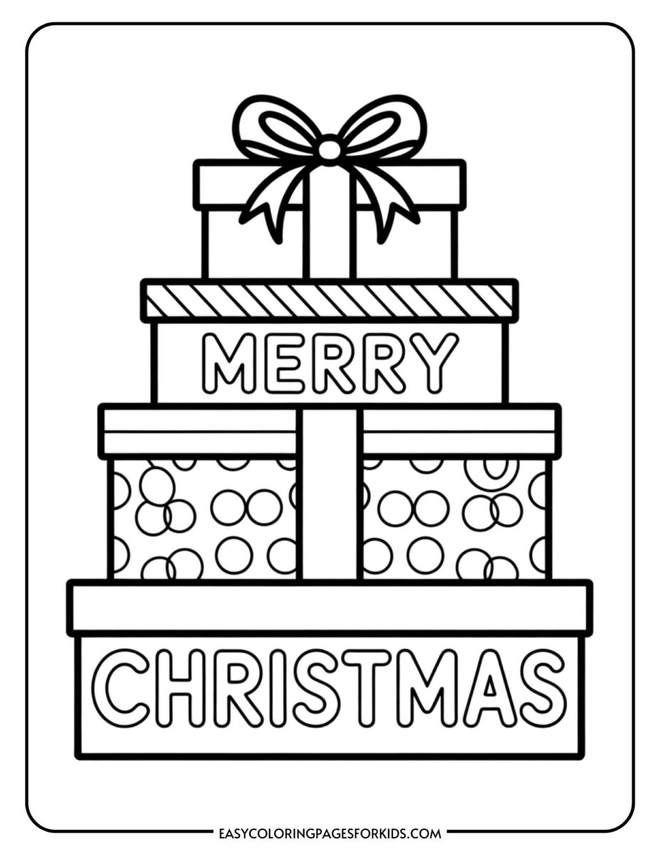 Merry Christmas Printable Coloring Pages (8 Pages To Print) - Easy ...