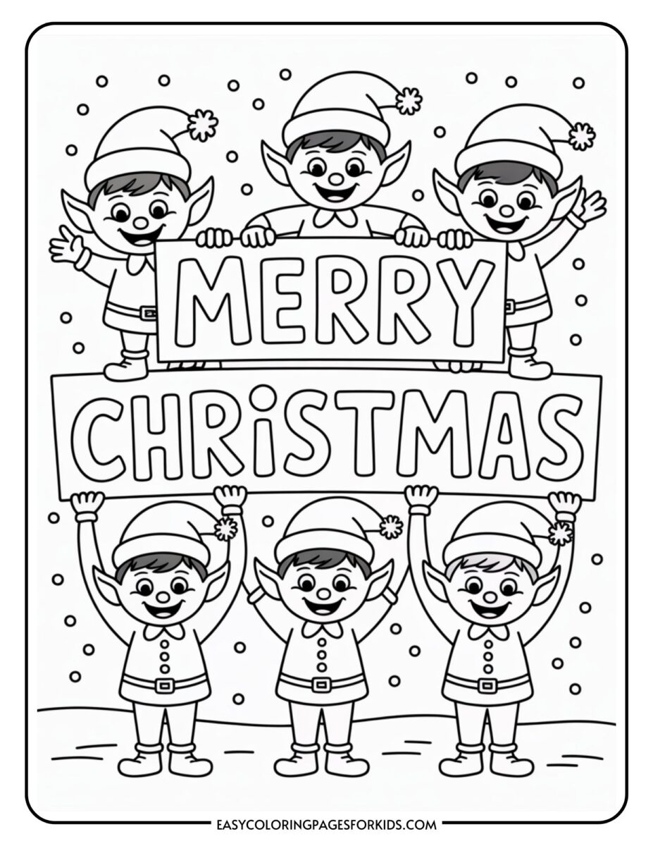 Merry Christmas Printable Coloring Pages (8 Pages To Print) - Easy ...