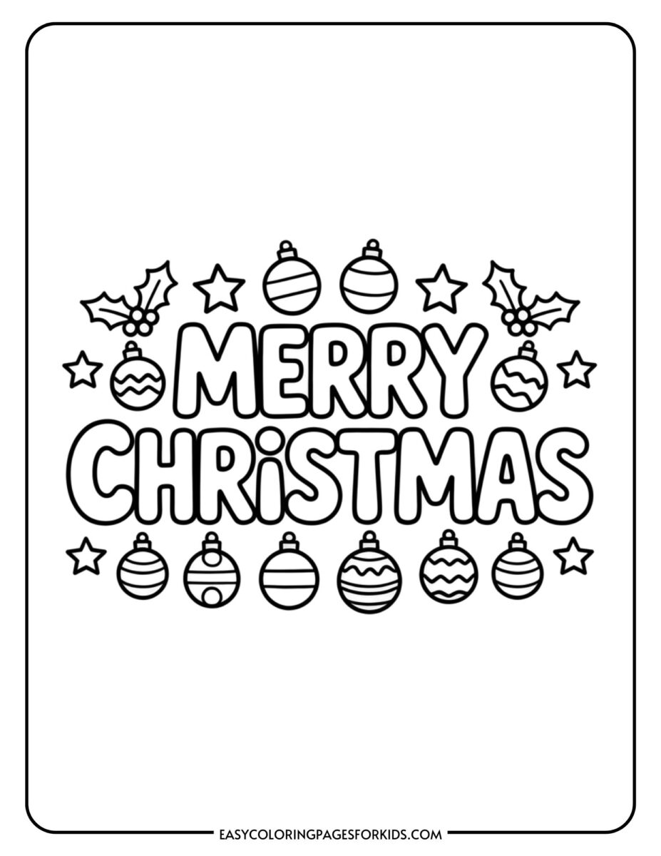 Merry Christmas Printable Coloring Pages (8 Pages To Print) - Easy ...