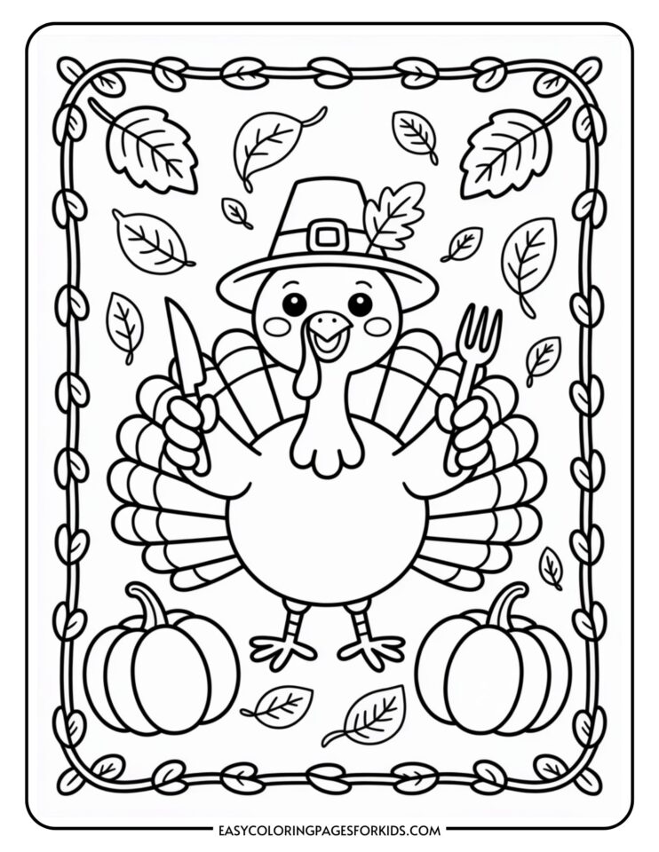 Thanksgiving Turkey Coloring Page (11 Printable Pages) - Easy Coloring ...