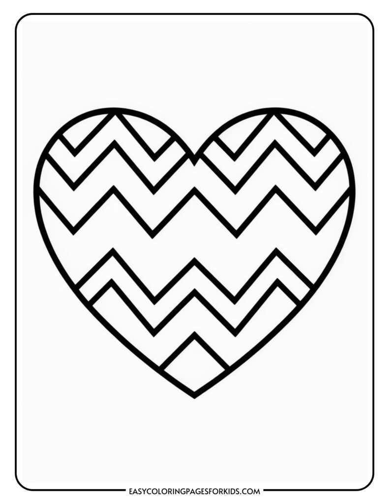 Heart shape with a zigzag pattern inside on a white background.