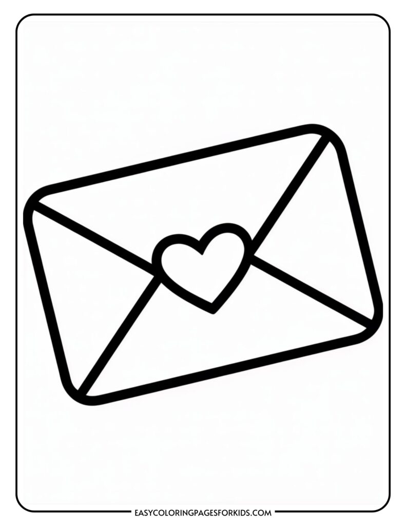 An envelope illustration with a heart symbol on the flap.