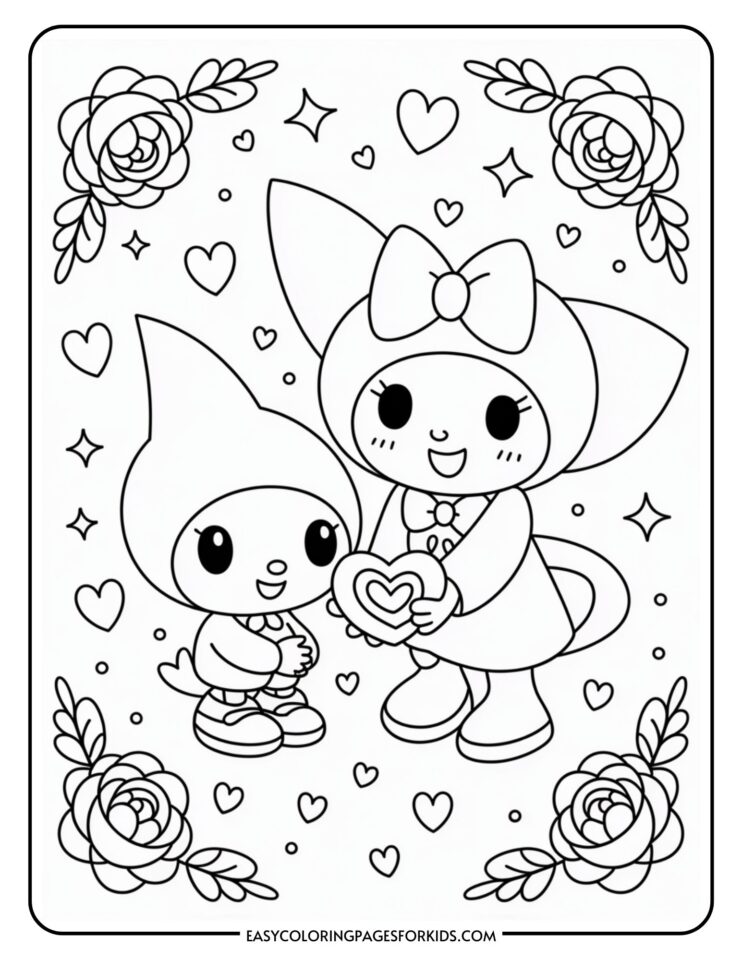 Sanrio Valentines Day Coloring Pages (7 Printable Pages) - Easy ...