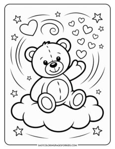 Valentine Teddy Bear Coloring Pages (10 Coloring Sheets) - Easy ...