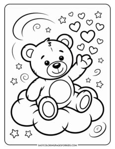 Valentine Teddy Bear Coloring Pages (10 Coloring Sheets) - Easy ...